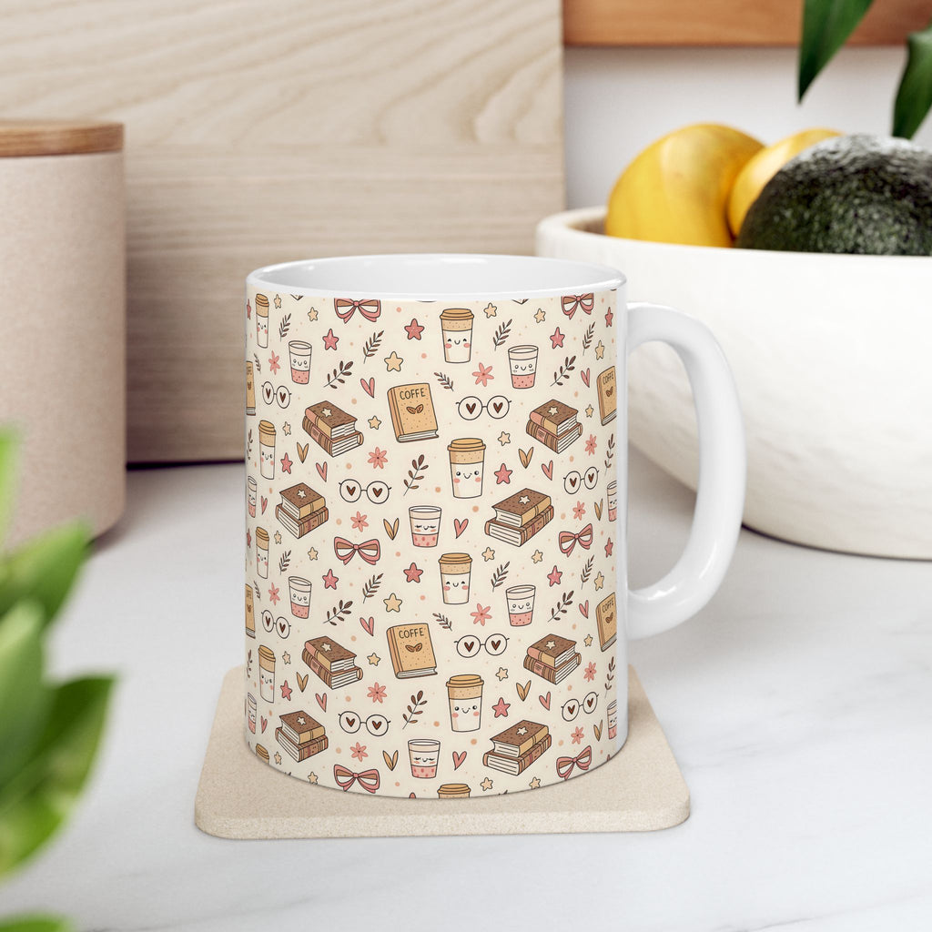 Cute Bookish Mug – Cozy Reader Design