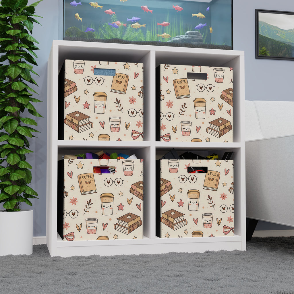 Cozy Bookish Pattern - Felt Storage Box